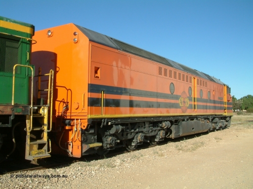 030403 162352
Crystal Brook, view from rear of CLF class leader CLF 1 'City of Whyalla' serial 93-AN-1, rebuilt by MKA to EMD model AT26C-2M from CL class unit CL 2 in 1993. 3rd April 2003.
Keywords: CLF-class;CLF1;MKA;EMD;AT26C-2M;93-AN-1;rebuild;CL-class;CL2;Clyde-Engineering;EMD;AT26C;70-694;