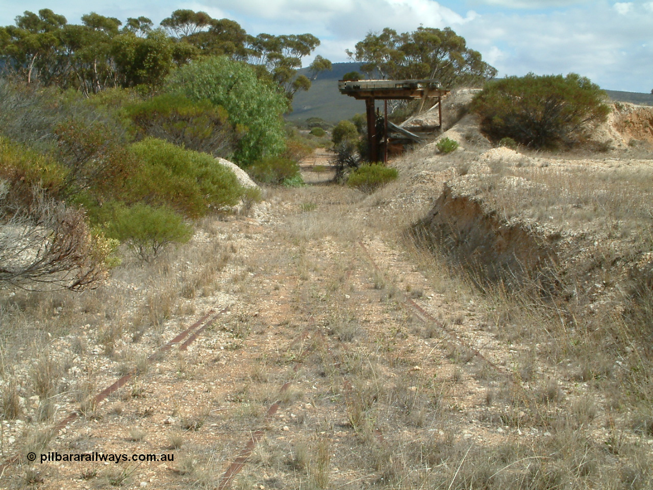 030409 112555
Darke Peake, the apex of the triangle looking west with the remains of the ballast loading ramp still in situ.
