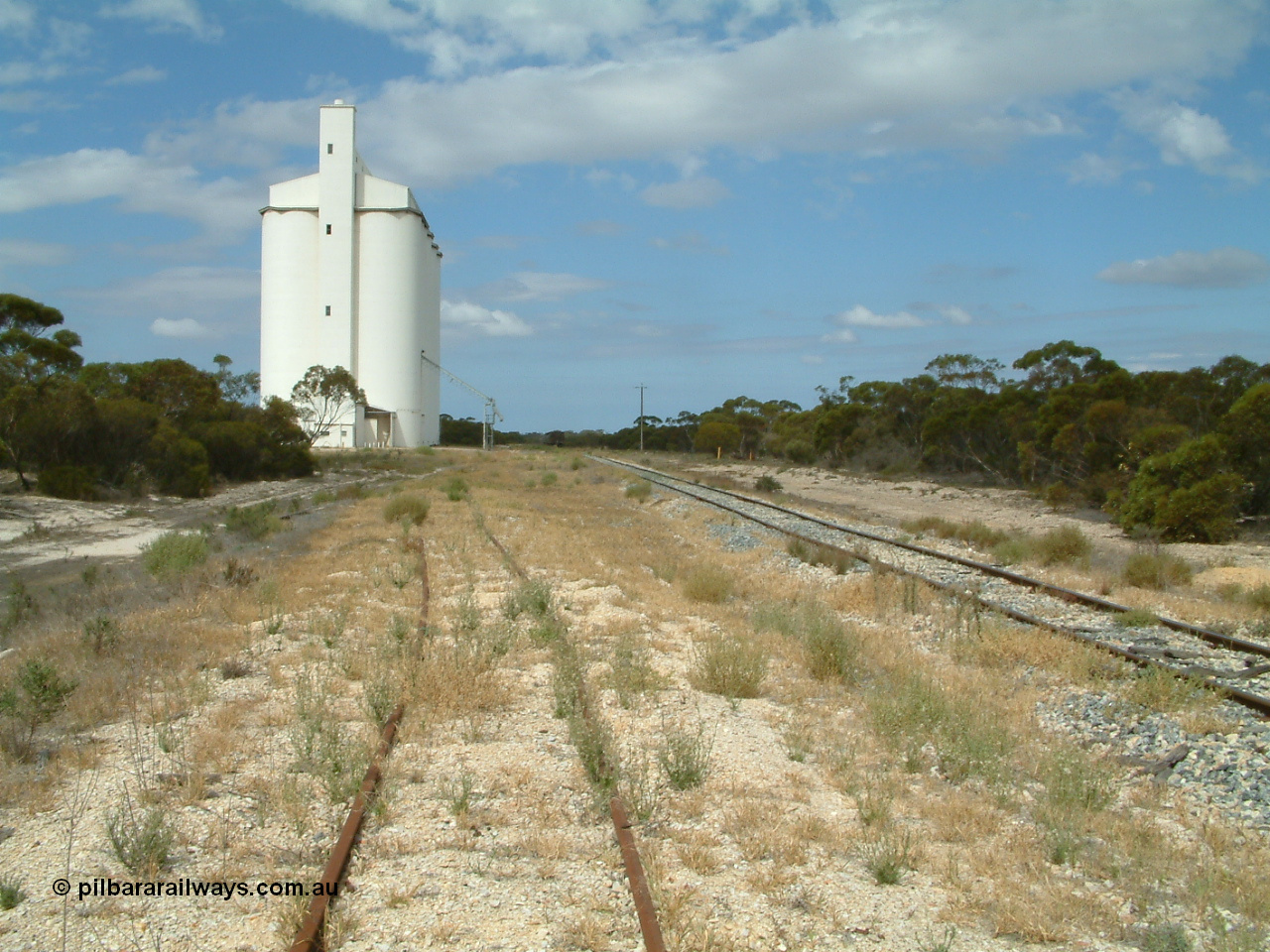 030409 122953
Kielpa, located at the 185.3 km and opened in July 1913, yard overview looking south from the original end of the siding up to 1970.
