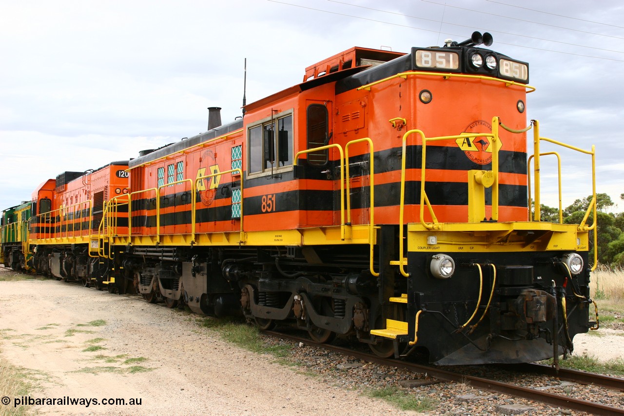 060108 2080
Lock, 830 class unit 851 AE Goodwin built ALCo DL531 model serial 84137 repainted into Australian Railroad Group livery.
Keywords: 830-class;851;84137;AE-Goodwin;ALCo;DL531;