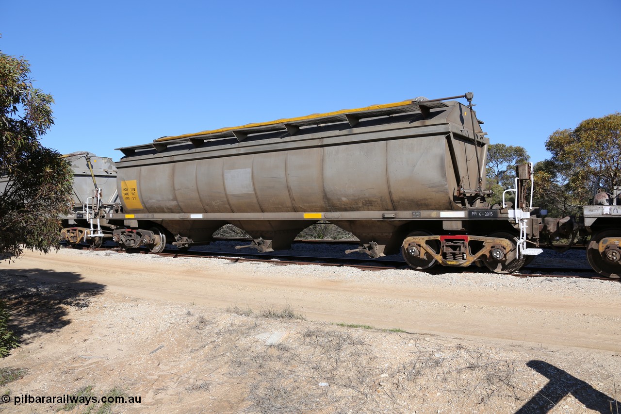 130703 0146
Murdinga, HCN type bogie grain hopper waggon HCN 11, originally an NHB type hopper built by Tulloch Ltd for the Commonwealth Railways North Australia Railway. One of forty rebuilt by Islington Workshops 1978-79 to the HCN type with a 36 ton rating, increased to 40 tonnes in 1984. Seen here loaded with grain with a Moose Metalworks roll-top cover.
Keywords: HCN-type;HCN11;SAR-Islington-WS;rebuild;Tulloch-Ltd-NSW;NHB-type;NHB1007;