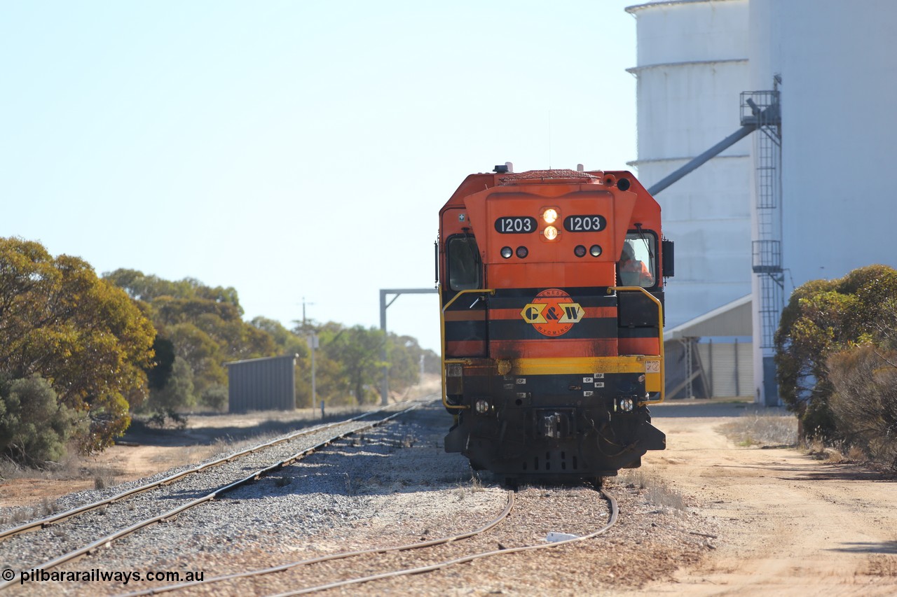 130703 0164
Murdinga, ARG 1200 class unit 1203, a Clyde Engineering EMD model G12C serial 65-427, one of two originally built in 1965 for Western Mining Corporation and operated by the WAGR as their A class A 1513, fitted with dynamic brakes, started working on the Eyre Peninsula in November 2004.
Keywords: 1200-class;1203;Clyde-Engineering-Granville-NSW;EMD;G12C;65-427;A-class;A1513;