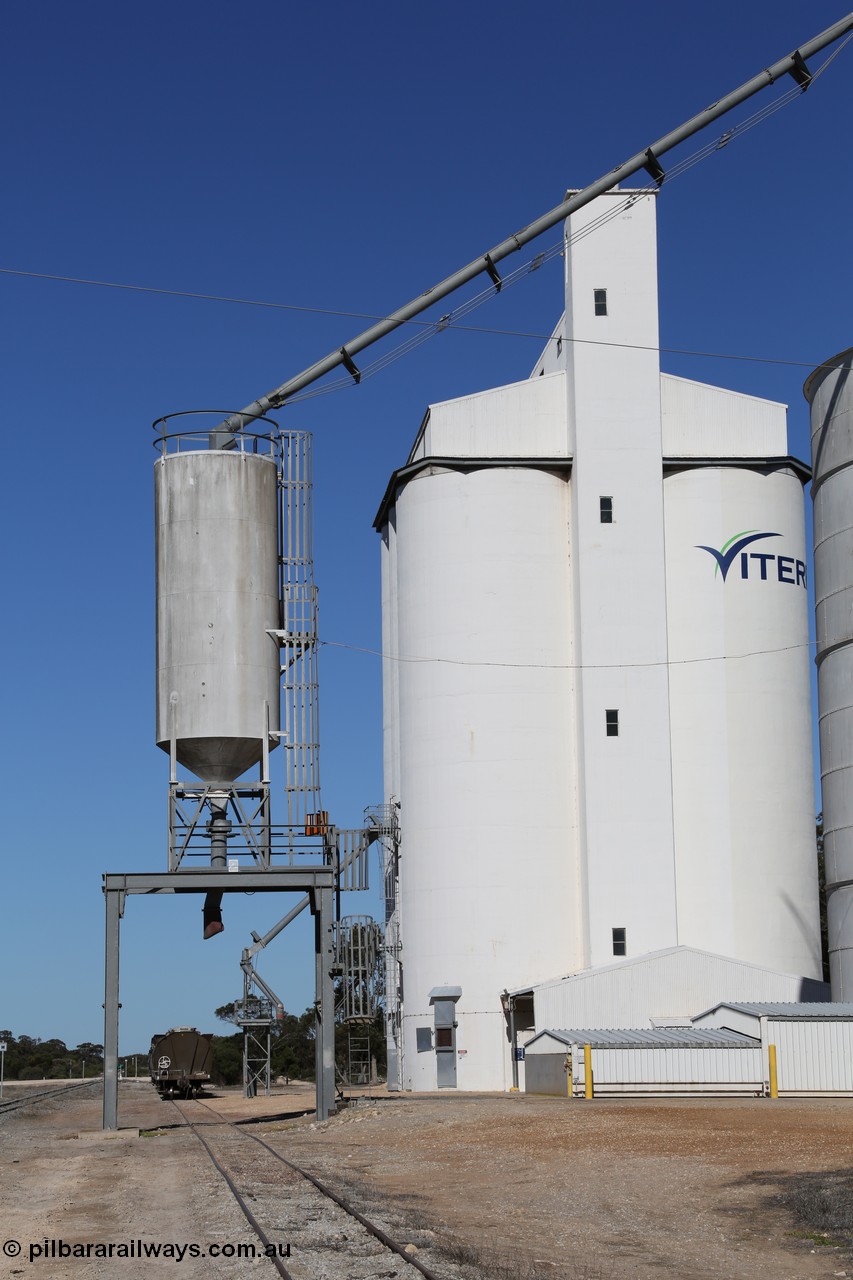 130703 0187
Tooligie, over view of the yard, Ascom Jumbo silo complex over rail loading hopper with four cell concrete silo complex beyond it. [url=https://goo.gl/maps/5dvPFSzv9EdCYSwF9]Geo location[/url]. 3rd July 2013.
