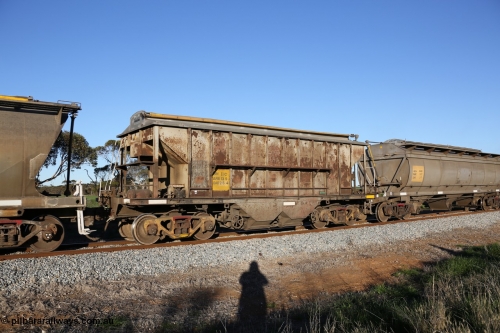 130703 0265
Kaldow, HBN type dual use ballast / grain hopper waggons, HBN 11 still with side gangways in place. One of seventeen built by South Australian Railways Islington Workshops in 1968 with a 25 ton capacity, increased to 34 tons in 1974. HBN 1-11 fitted with removable tops and roll-top hatches in 1999-2000.
Keywords: HBN-type;HBN11;1968/17-11;SAR-Islington-WS;