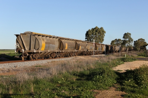 130703 0305
Kaldow, HAN type bogie grain hopper waggon HAN 61, one of sixty eight units built by South Australian Railways Islington Workshops between 1969 and 1973 as the HAN type for the Eyre Peninsula system.
Keywords: HAN-type;HAN61;1969-73/68-61;SAR-Islington-WS;