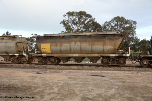 130705 0557
Lock, HAN type bogie grain hopper waggon HAN 18, one of sixty eight units built by South Australian Railways Islington Workshops between 1969 and 1973 as the HAN type for the Eyre Peninsula system. July 5, 2013.
Keywords: HAN-type;HAN18;1969-73/68-18;SAR-Islington-WS;