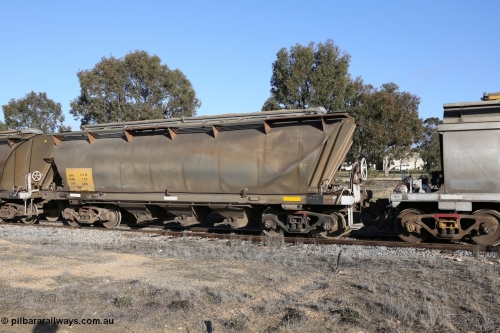 130705 0639
Lock, HAN type bogie grain hopper waggon HAN 35, one of sixty eight units built by South Australian Railways Islington Workshops between 1969 and 1973 as the HAN type for the Eyre Peninsula system.
Keywords: HAN-type;HAN35;1969-73/68-35;SAR-Islington-WS;