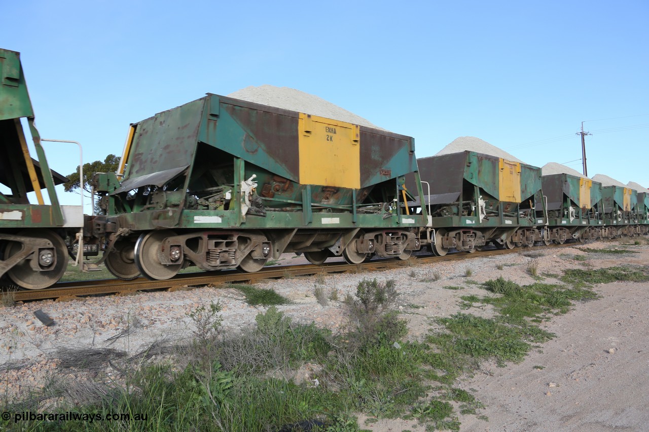 130708 0857
Penong Junction, originally an Kinki Sharyo built NHA type NHA 978 for the NAR now coded ENHA type ENHA 2 K, without hungry boards loaded with gypsum [url=https://goo.gl/maps/45FyW] located at the 429.7 km[url].
Keywords: ENHA-type;ENHA2;Kinki-Sharyo-Japan;NHA-type;NHA978;