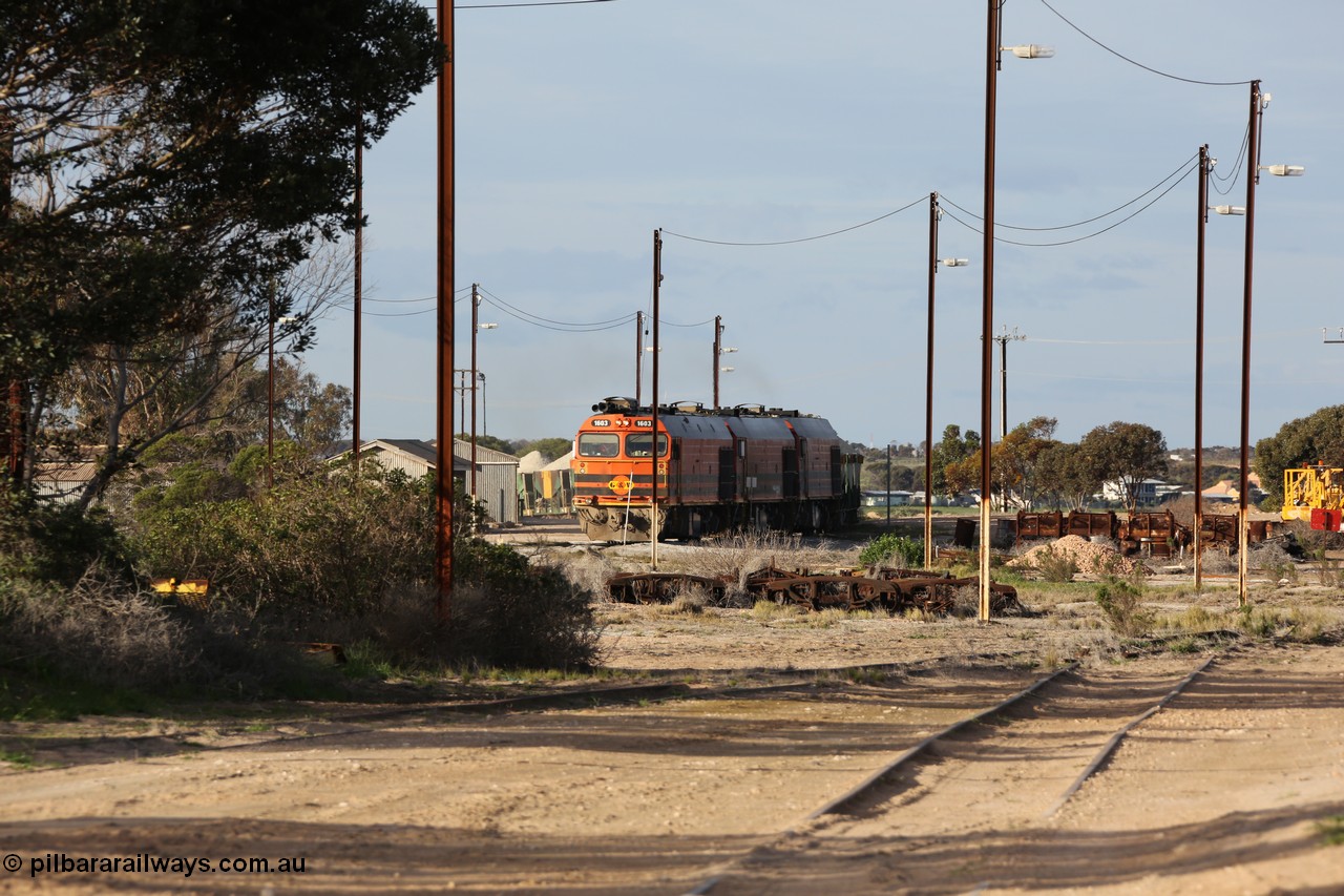 130708 0863
Thevenard, view of arriving loaded train from [url=https://goo.gl/maps/dGiE8]inside the yard[/url].
