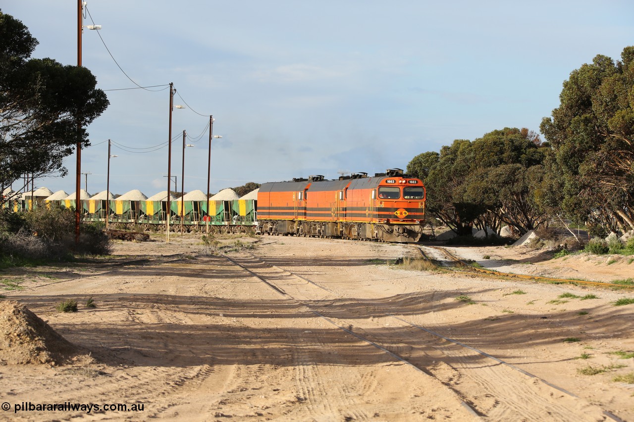 130708 0866
Thevenard, view of arriving loaded train from [url=https://goo.gl/maps/dGiE8]inside the yard[/url].
