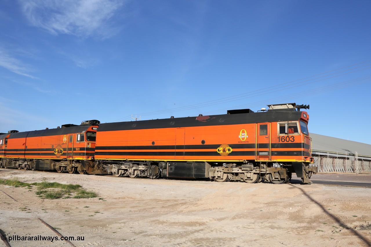 130708 0879
Thevenard, loaded train running through the back of the yard and crossing [url=https://goo.gl/maps/dgQdX]Bergmann Drive grade crossing, 434.2 km[/url].
