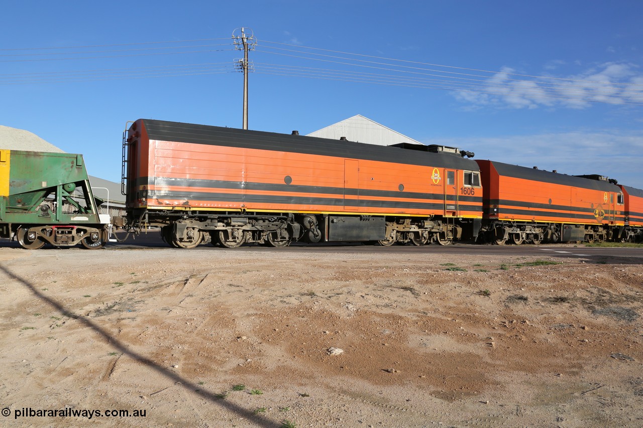 130708 0886
Thevenard, loaded train running through the back of the yard and crossing [url=https://goo.gl/maps/dgQdX]Bergmann Drive grade crossing, 434.2 km[/url].
