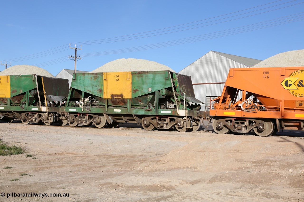 130708 0923
Thevenard originally an Kinki Sharyo built NH type for the NAR now coded ENH type ENH 13, without hungry boards loaded with gypsum crossing [url=https://goo.gl/maps/dgQdX]Bergmann Drive grade crossing, 434.2 km[/url].
Keywords: ENH-type;ENH13;Kinki-Sharyo-Japan;NH-type;NH913;