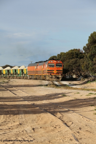 130708 0867
Thevenard, view of arriving loaded train from [url=https://goo.gl/maps/dGiE8]inside the yard[/url].
