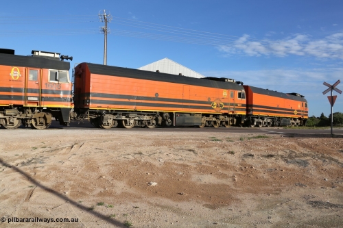 130708 0884
Thevenard, loaded train running through the back of the yard and crossing [url=https://goo.gl/maps/dgQdX]Bergmann Drive grade crossing, 434.2 km[/url].
