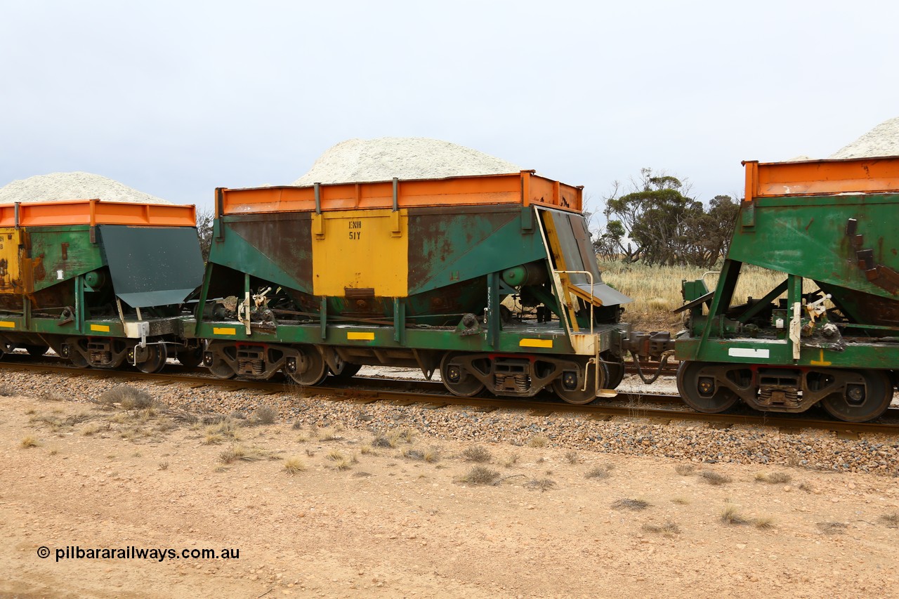 161109 1911
Moule, originally built by Kinki Sharyo as the NH type for the NAR in 1968, sent to Port Lincoln in 1978, then rebuilt and recoded ENH type in 1984, ENH 51 with hungry boards loaded with gypsum.
Keywords: ENH-type;ENH51;Kinki-Sharyo-Japan;NH-type;NH951;