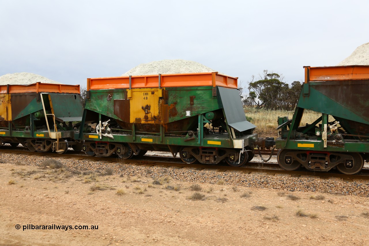 161109 1912
Moule, originally built by Kinki Sharyo as the NH type for the NAR in 1968, sent to Port Lincoln in 1978, then rebuilt and recoded ENH type in 1984, ENH 4 with heavy patching of body, new end plates and new hungry boards loaded with gypsum.
Keywords: ENH-type;ENH4;Kinki-Sharyo-Japan;NH-type;NH904;