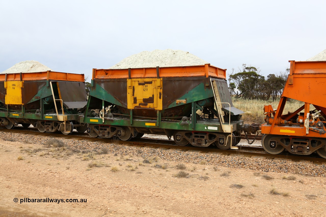 161109 1932
Moule, originally built by Kinki Sharyo as the NH type for the NAR in 1968, sent to Port Lincoln in 1978, then rebuilt and recoded ENH type in 1984, ENH 12 with heavy patching of body, new walls and fitted with hungry boards loaded with gypsum.
Keywords: ENH-type;ENH12;Kinki-Sharyo-Japan;NH-type;