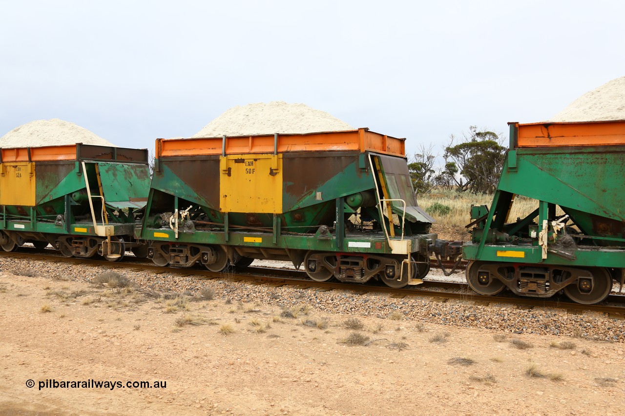 161109 1948
Moule, originally built by Kinki Sharyo as the NH type for the NAR in 1968, sent to Port Lincoln in 1978, then rebuilt and recoded ENH type in 1984, ENH 50 with hungry boards loaded with gypsum.
Keywords: ENH-type;ENH50;Kinki-Sharyo-Japan;NH-type;NH950;