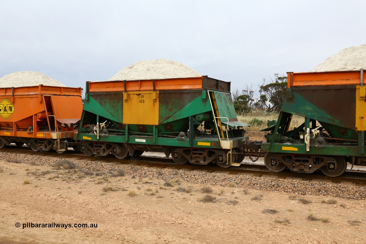 161109 1949
Moule, originally built by Kinki Sharyo as the NH type for the NAR in 1968, sent to Port Lincoln in 1978, then rebuilt and recoded ENH type in 1984, ENH 52 with hungry boards loaded with gypsum.
Keywords: ENH-type;ENH52;Kinki-Sharyo-Japan;NH-type;NH952;