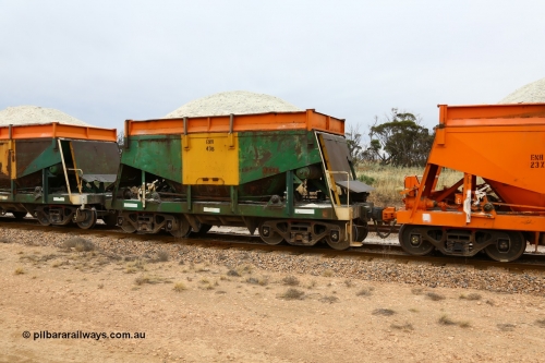 161109 1918
Moule, originally built by Kinki Sharyo as the NH type for the NAR in 1968, sent to Port Lincoln in 1978, then rebuilt and recoded ENH type in 1984, ENH 43 with hungry boards loaded with gypsum.
Keywords: ENH-type;ENH43;Kinki-Sharyo-Japan;NH-type;NH943;