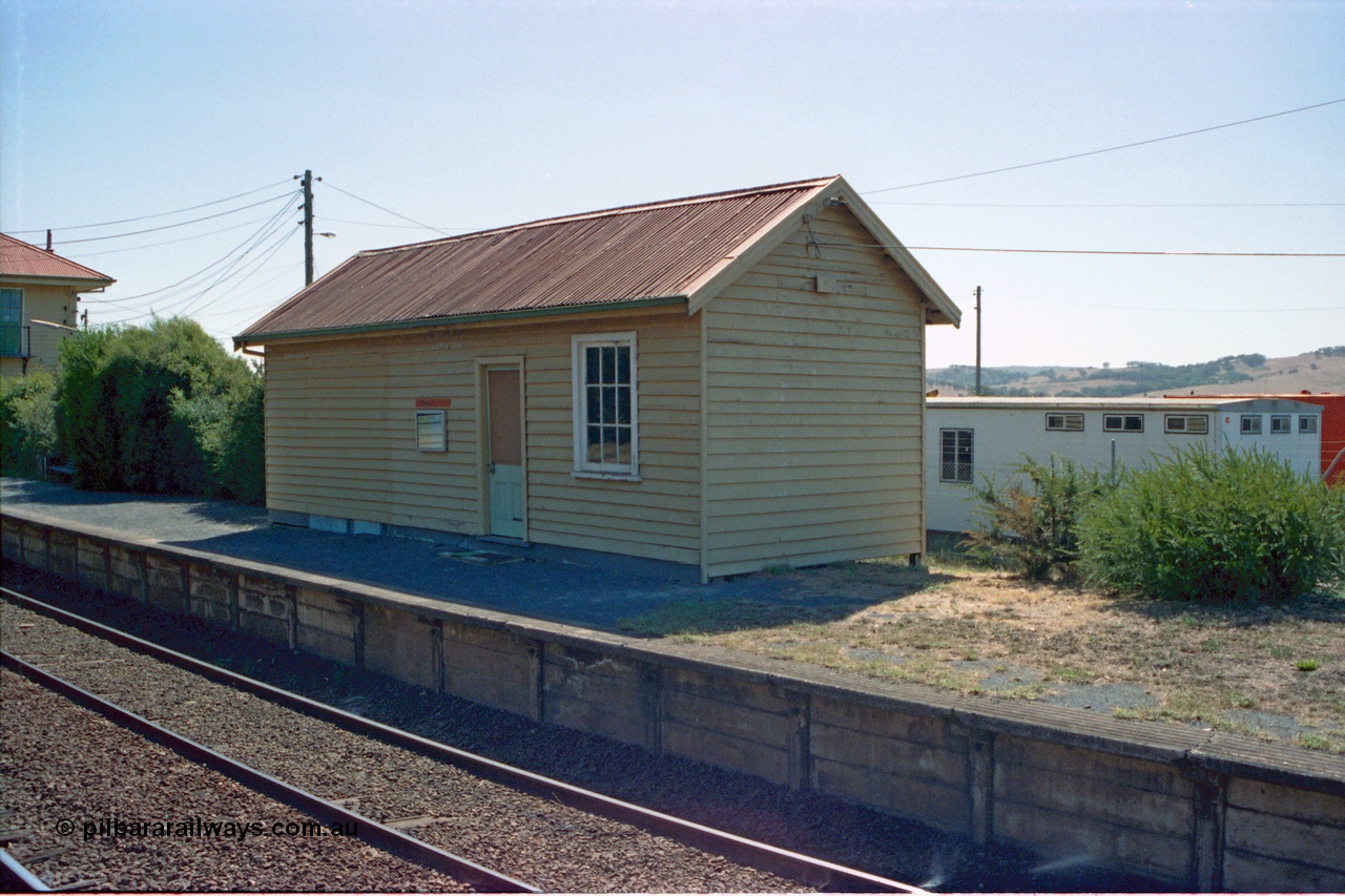 105-21
Wallan, station platform 2 waiting room, window detail with you know who.'there's a Toad in there'.
