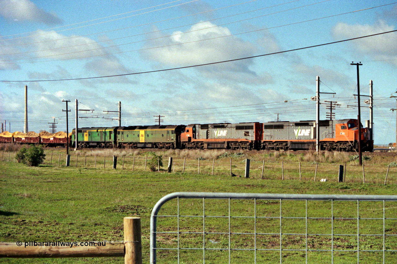 106-11
Altona, V/Line broad gauge down goods train to Adelaide 9169, locos C class, C class, BL class, 700 class.
Keywords: C-class;BL-class;700-class;