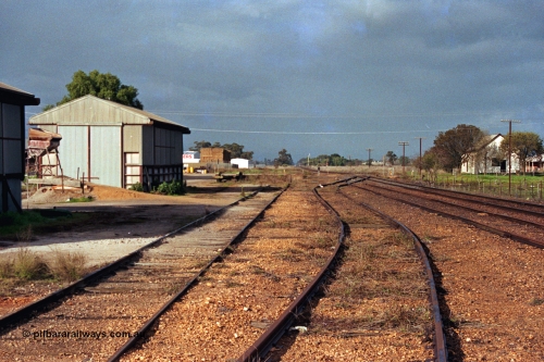 106-34
Nagambie station yard overview looking south, super phosphate sheds at left.
