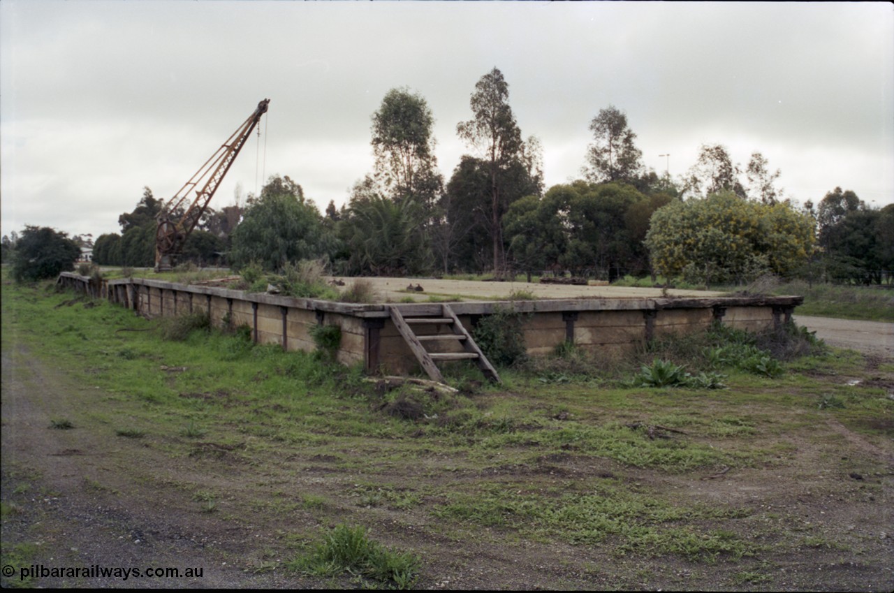 107-08
Tongala station yard, goods platform and loading crane, looking south.
