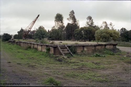 107-08
Tongala station yard, goods platform and loading crane, looking south.
