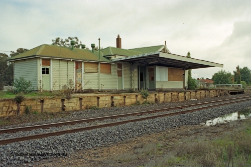 108-16
Toolamba station building and platform, track removed, opening in platform where signal box once stood.
