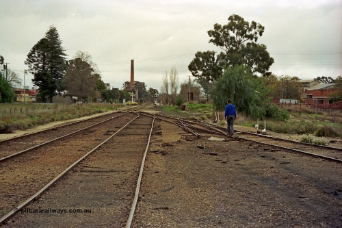 108-34
Kyabram station yard overview north end, looking toward Echuca, cattle yards in the distance.
