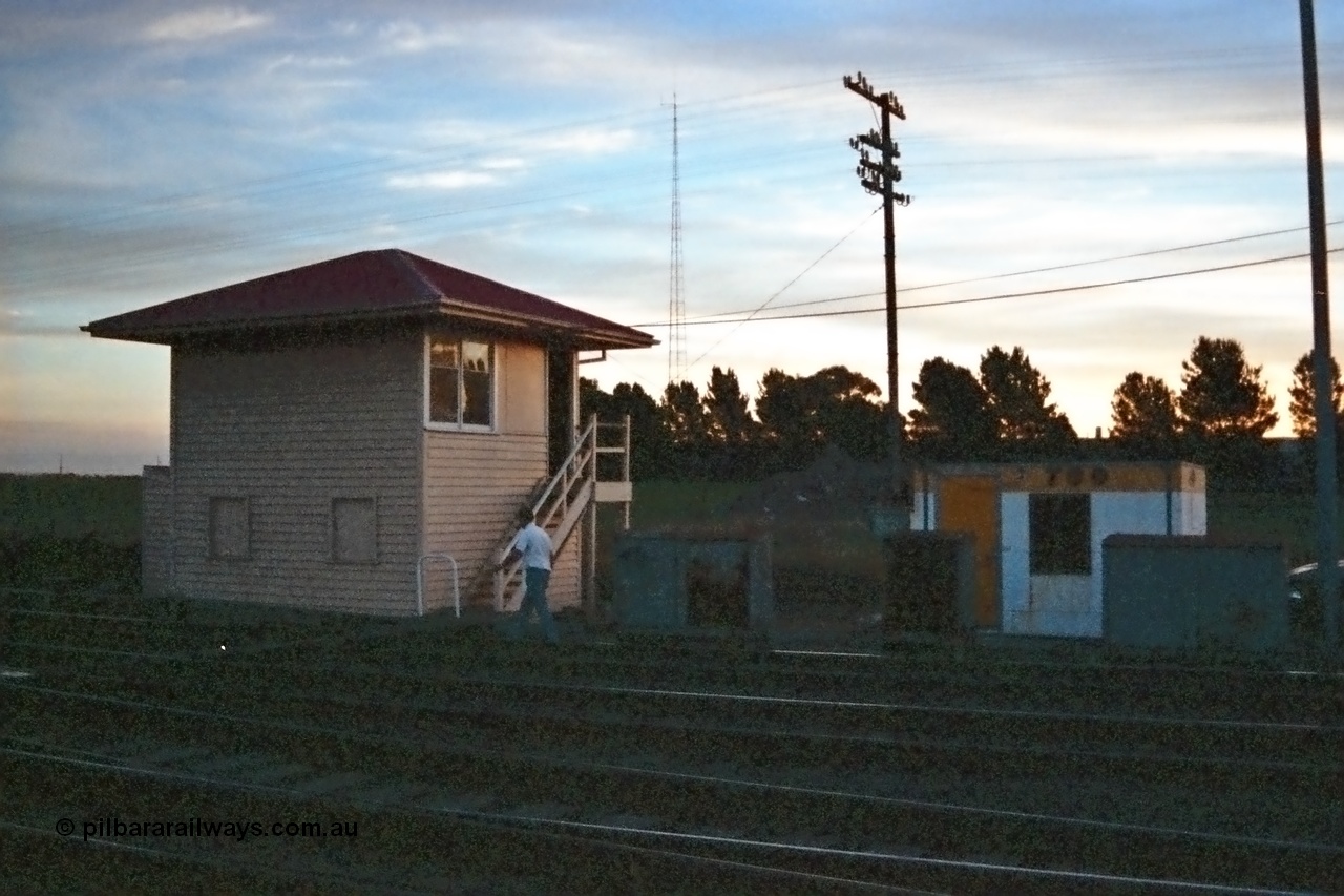 115-21
Somerton, signal box, station overview, track view, ATCO hut.
