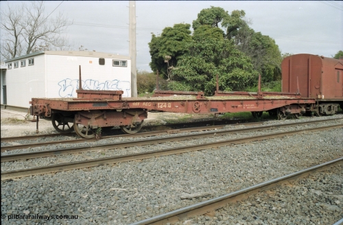 117-17
Benalla, stored broad gauge Q type bogie flat waggon 124 Q with plate frame bogies. Built at Newport Workshops January 1926, moved off register February 1979.
Keywords: Q-type;124Q;Victorian-Railways-Newport-WS;