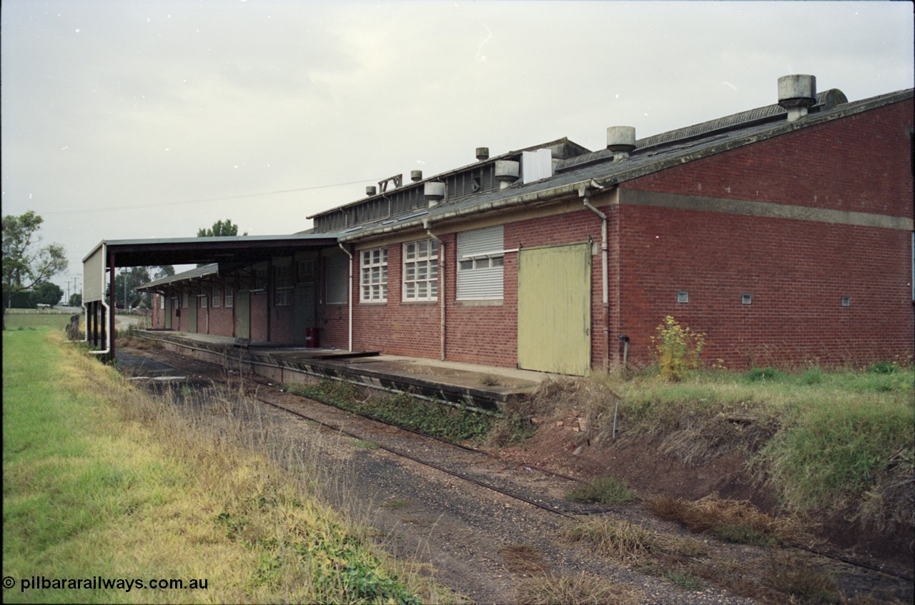 123-2-12
Maffra, brick Milk Co-op building with rail connection and rail loading platform, Sidings A.
