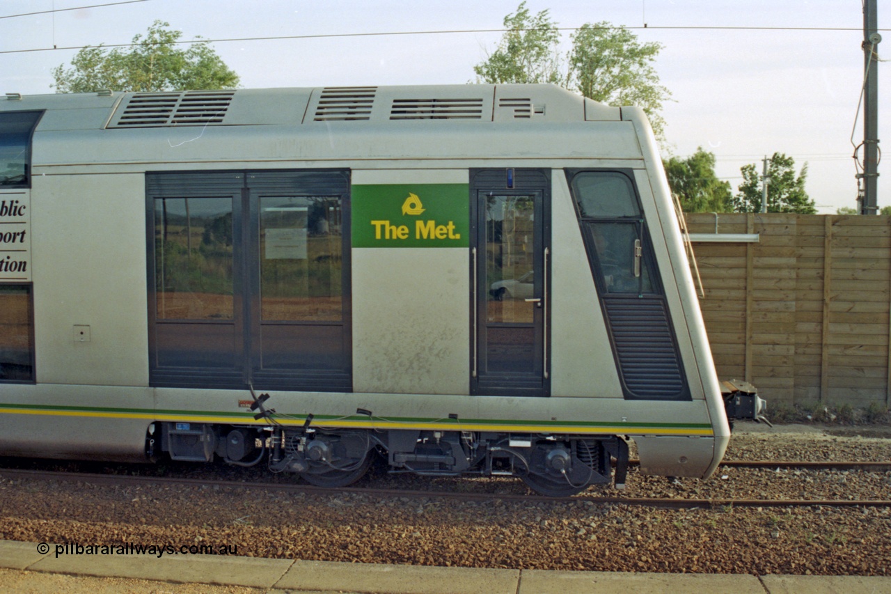 128-28
Nar Nar Goon, 4D (Double Deck Development and Demonstration), double deck suburban electric set, testing phase, cab side.
Keywords: 4D;Double-Deck-Development-Demonstration-train;Goninan-NSW;Tangara;