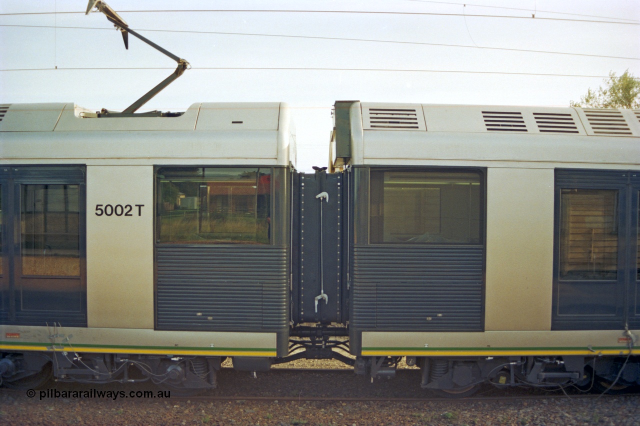 128-31
Nar Nar Goon, 4D (Double Deck Development and Demonstration), double deck suburban electric set, testing phase, 5002T, shows carriage join.
Keywords: 4D;Double-Deck-Development-Demonstration-train;5002T;