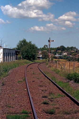 129-2-24
Leongatha, up home semaphore signal post looking down direction east.
