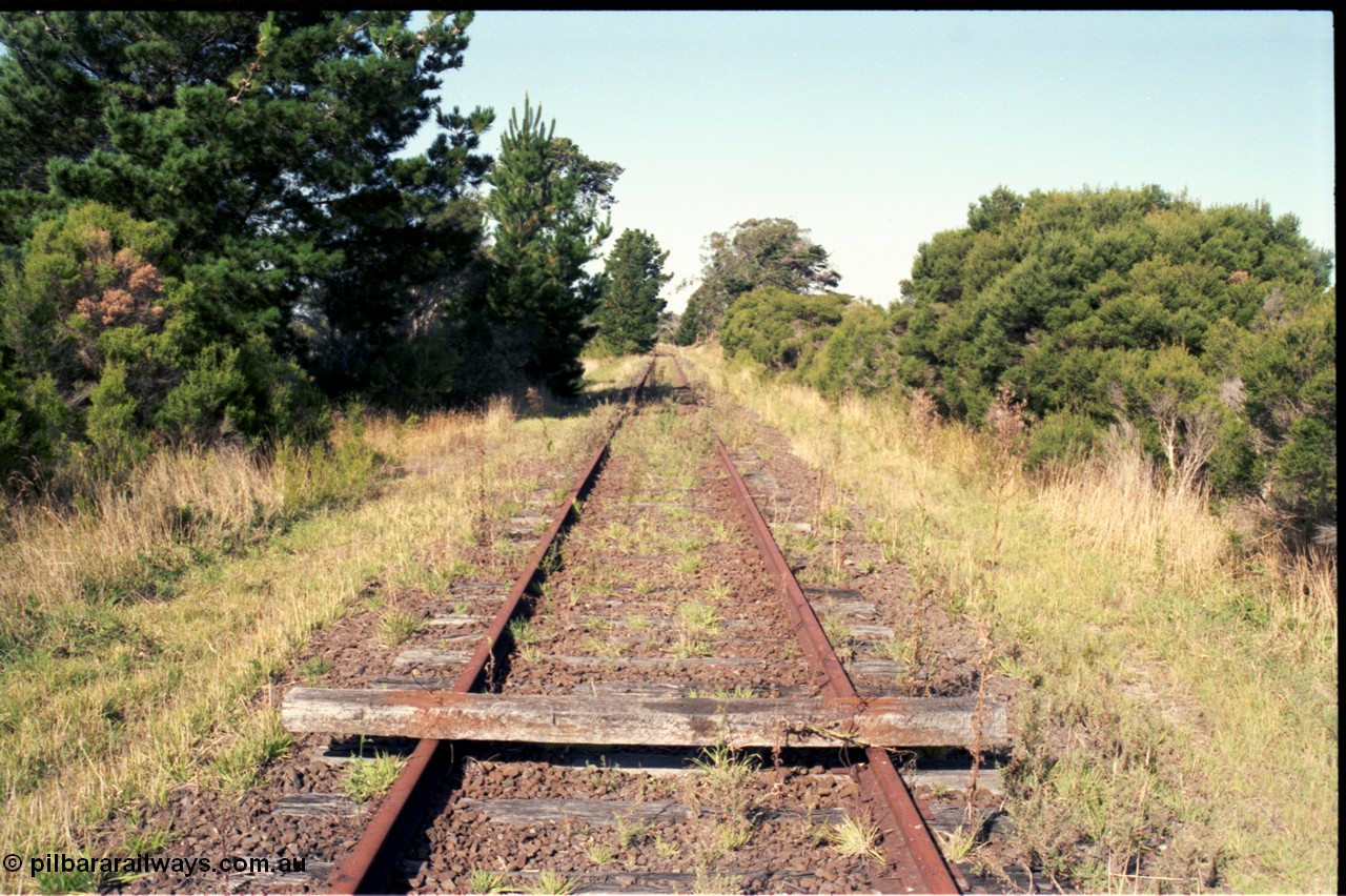 129-3-14
Welshpool track view, looking toward Yarram from baulk.
