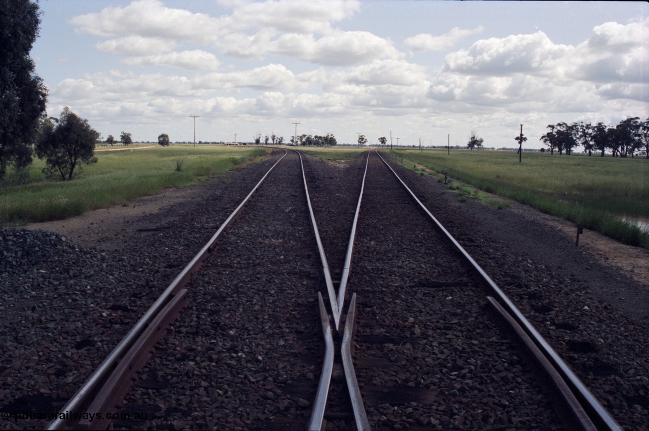 131-1-10
Barnes, track view, Balranald line to the left, Deniliquin line to the right.
