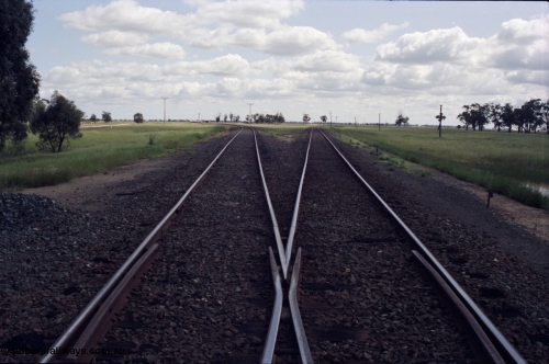 131-1-10
Barnes, track view, Balranald line to the left, Deniliquin line to the right.
