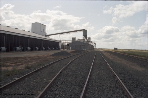 131-2-13
Caldwell rice storage complex, track view, Mallee style staff hut.
