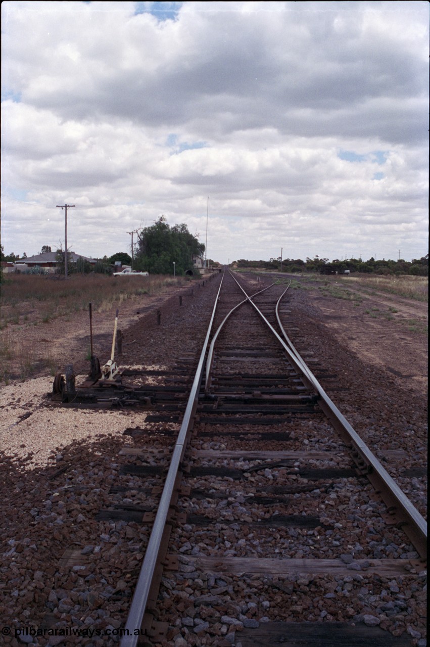 132-12
Hattah station overview, looking north, interlocking, point and signal levers.
