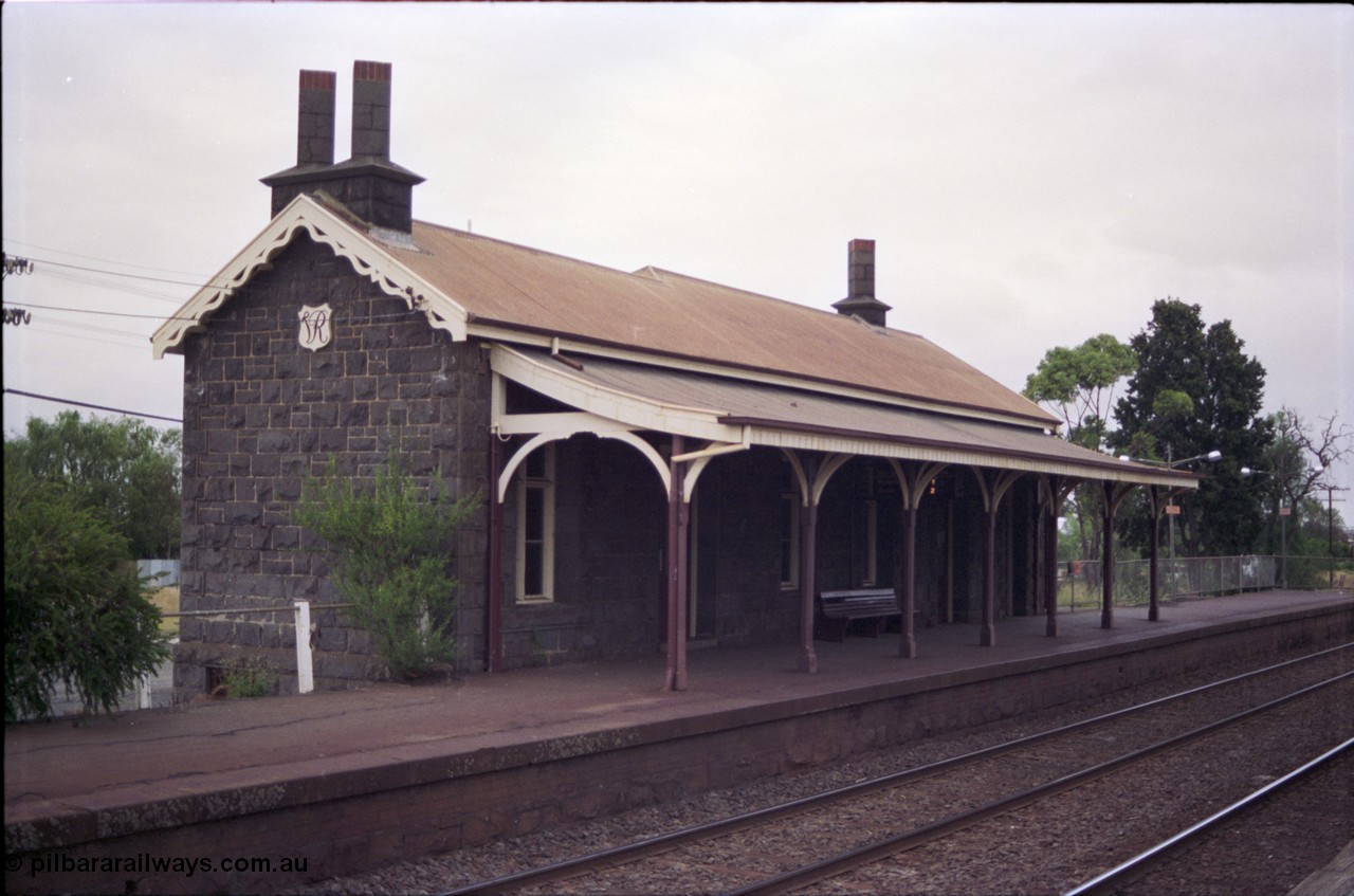 133-02
Little River down station building, office, Geelong line, bluestone building.
