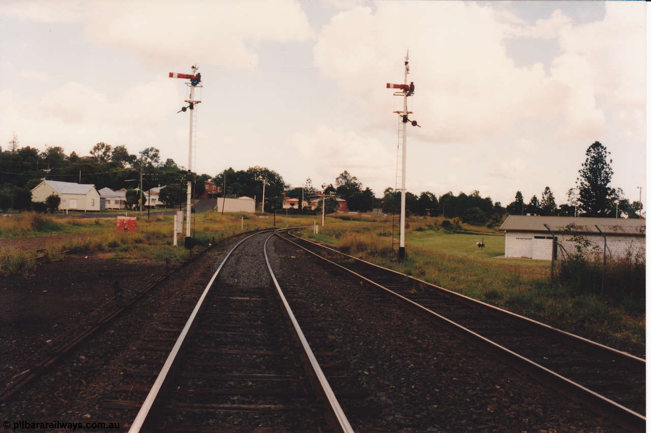 134-22
Kyogle, looking south from the south end of loop, up departure signals.
