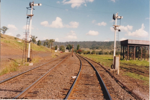 134-12
The Risk, station overview, looking south from north end, down departure signals, stand pipe and water tank.
