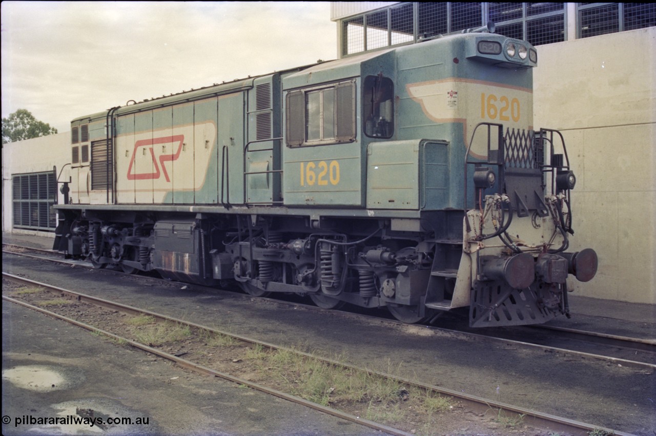 135-07
Ipswich yard, narrow gauge QR 1620 class leader 1620, 3/4 roster. Built by English Electric at Rocklea Qld, model RS95C serial A-138.
Keywords: 1620-class;1620;English-Electric;RS95C;A-138;