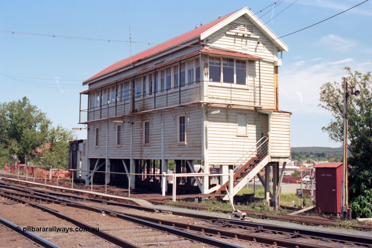 140-1-15
Ballarat station Signal Box A, 3/4 elevation.
