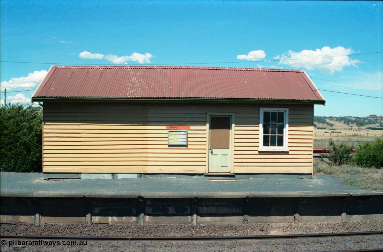 145-15
Wallan, up or No.2 platform waiting room front elevation, looking across pit from down platform.

