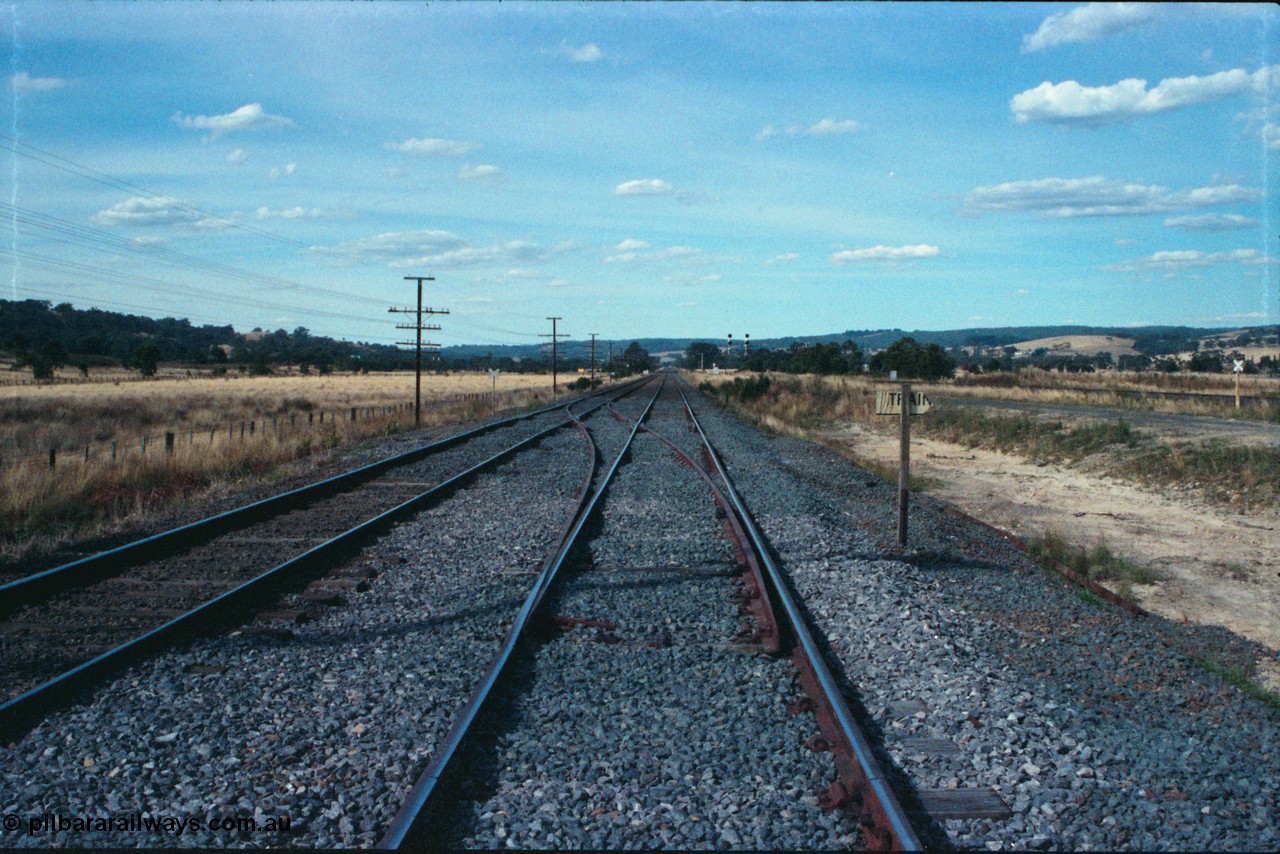 145-20
Wallan, new crossover installed north of existing station, standard gauge crossing loop on the right, Boundary Rd crossing in the distance, looking north.
